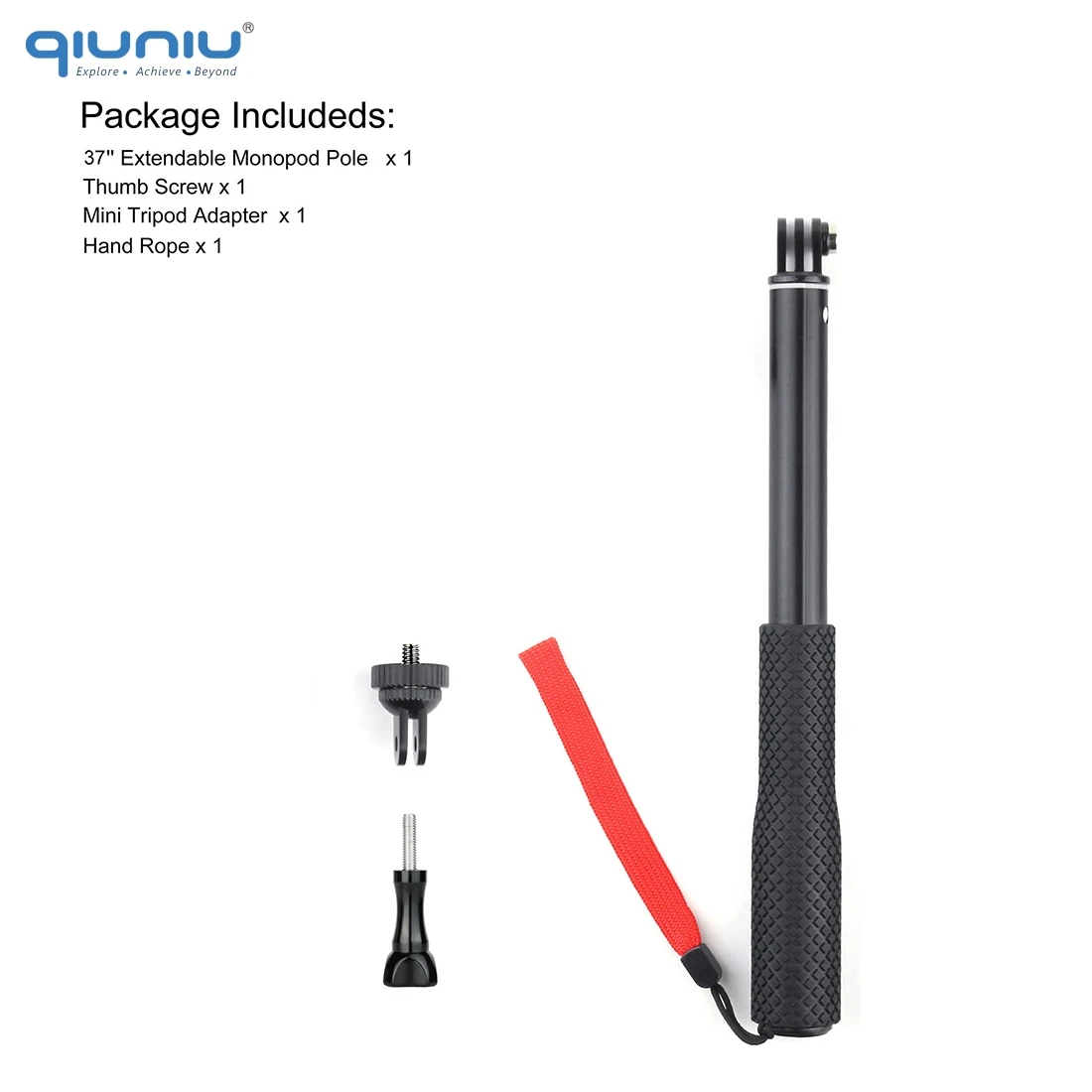 GP2046(37in) QIUNIU выдвижной монопод селфи-Палка с переносной столб с адаптером для штатива с креплением для GoPro Hero 8/7/6/5 для DJI Osmo карман Камера - Цвет: GP2046(37in)