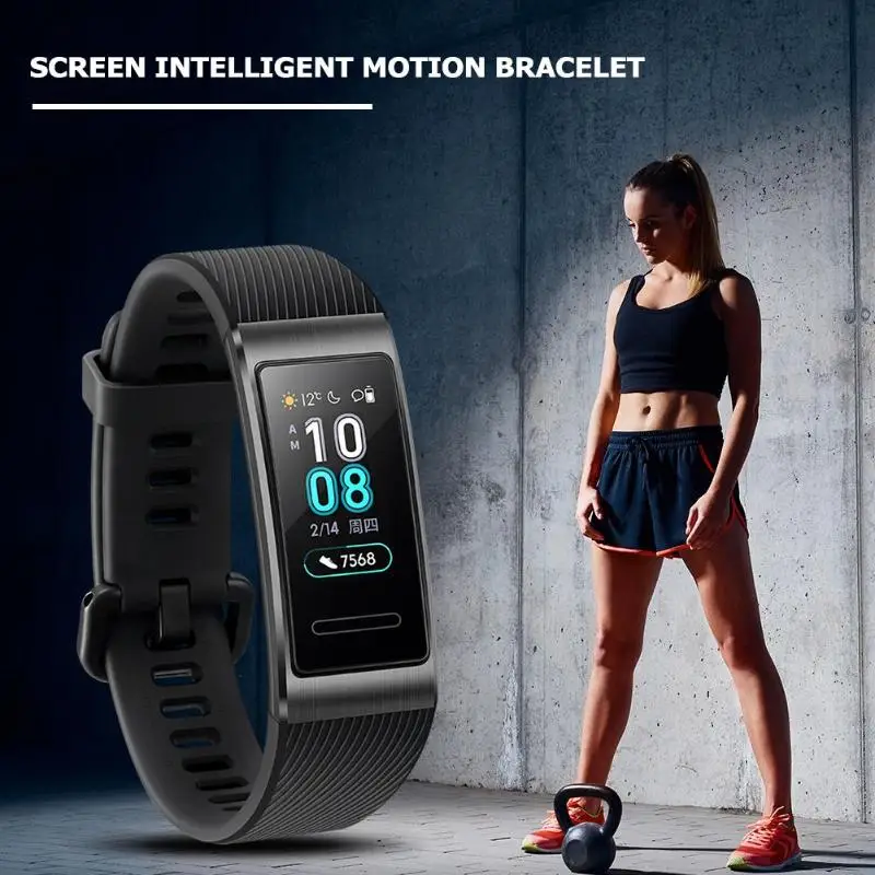 huawei Band 3 Pro gps смарт-браслет металлический Amoled 0,95 'цветной сенсорный экран плавать ход сердечного ритма сенсор сна nfc-браслет