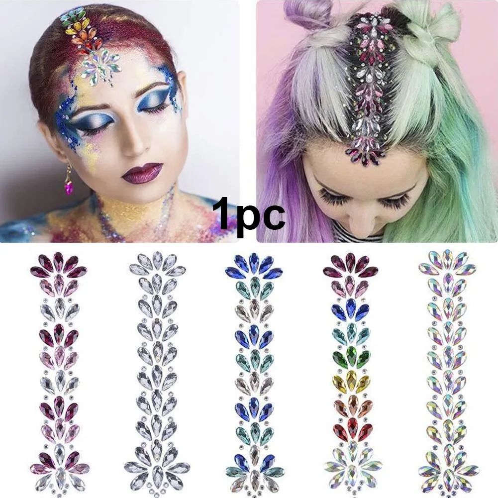 3D Face Adornment Crystal Sticker Hairdressing Makeup Jewelry Tattoo Festival Hair Glitter Adhesive Fashion Rhinestone Party