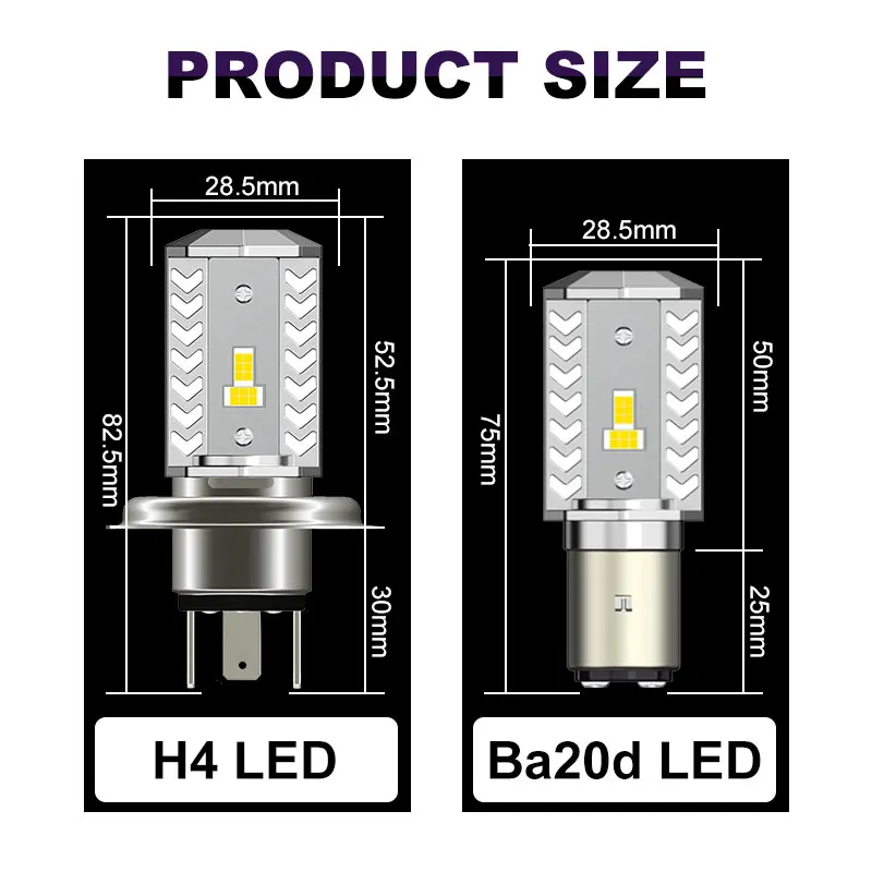 1 шт. мотоциклетный головной светильник H4 9003 Led 1600LM мотоциклетный светильник 15 Вт Супер белый 6000K мопед скутер открытый светильник ing Hi-Lo светильник s
