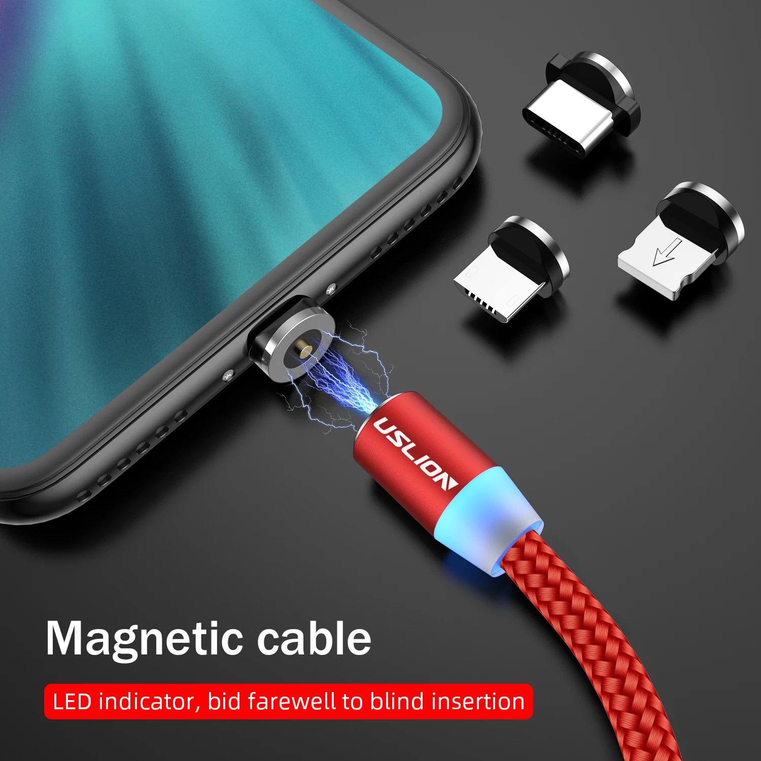 USLION Магнитный USB кабель для быстрой зарядки Micro USB кабель для samsung Xiaomi type C зарядный кабель 3M Магнитный кабель для iPhone 11