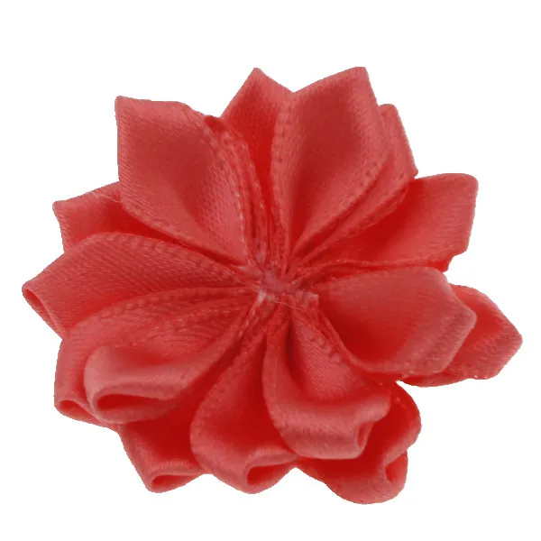 3,8 см атласная лента шикарный мини свадебный аксессуар самодельные Цветы милые аксессуары для волос многоугольник цветок волос без заколки для волос - Цвет: Арбузно-красный