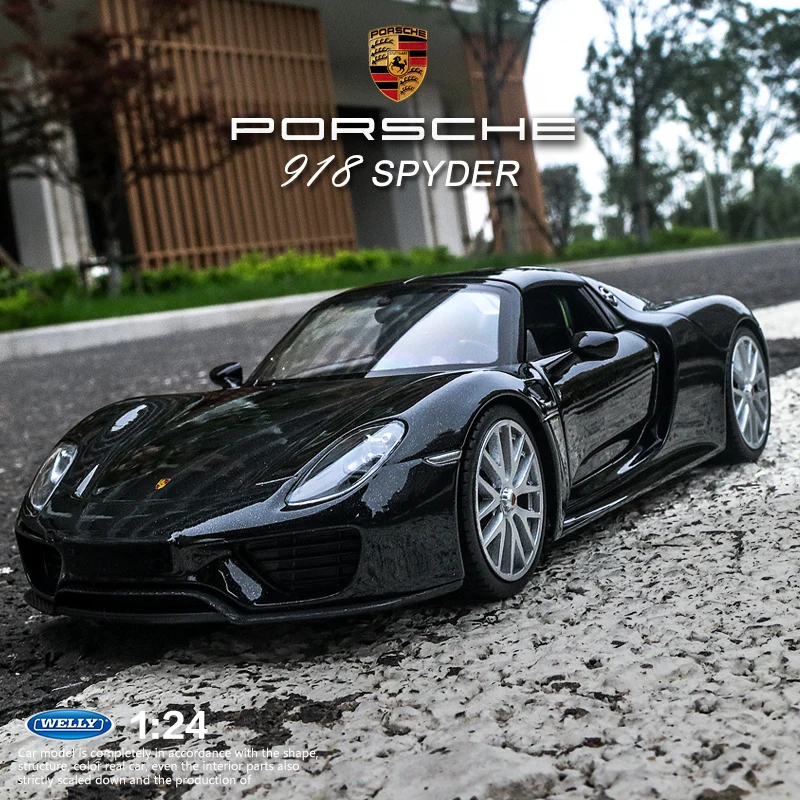 Welly 1:24 Porsche 918 автомобильный брелок для автомобильных ключей имитационная модель