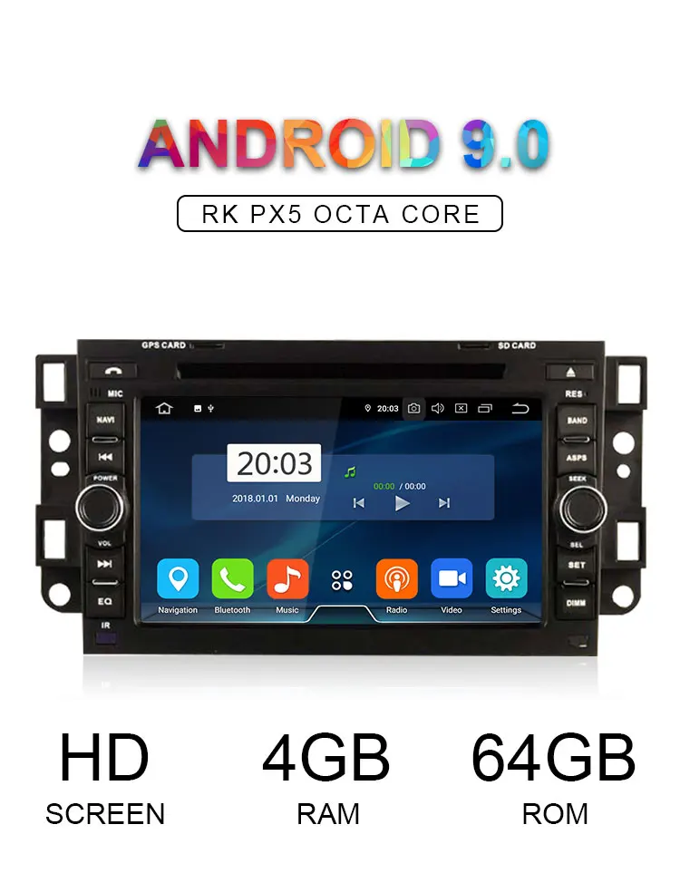 Perfect LJHANG 2 Din Android 9.0 Car DVD Player For Chevrolet Aveo Epica Captiva 2005-2011 WIFI GPS Navigation RDS IPS Car Radio Stereo 1
