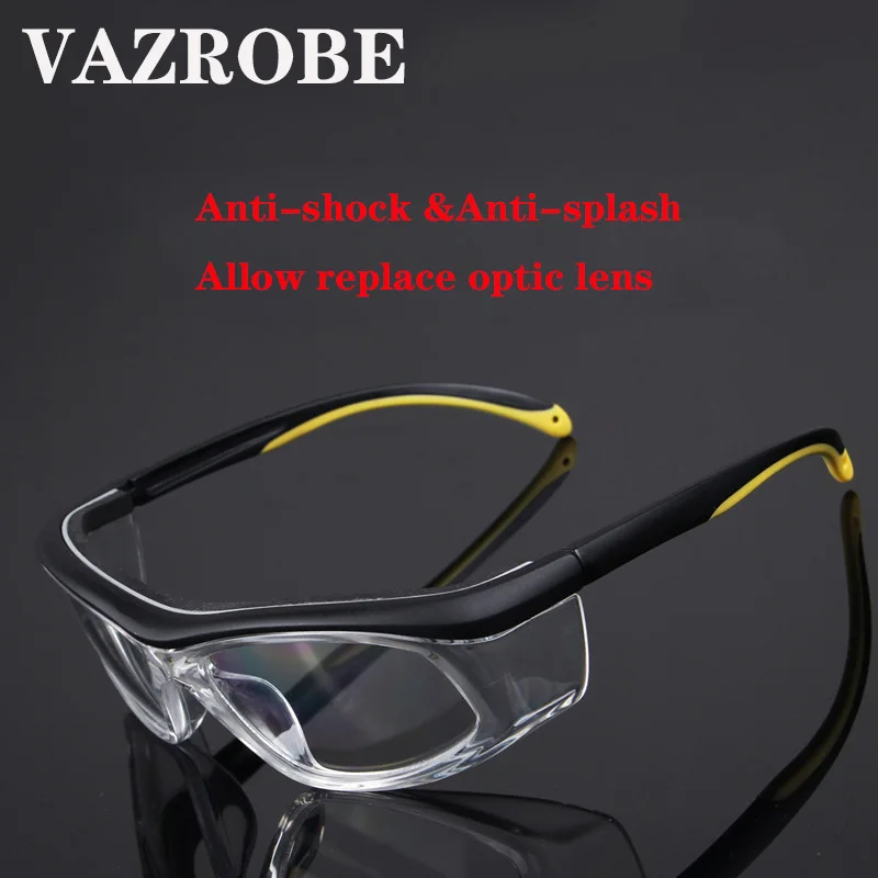 Vazrobe, защитные очки для мужчин и женщин, прозрачные очки для песочности, пылезащитные очки, анти-шок, анти-всплеск, можно заменить линзы