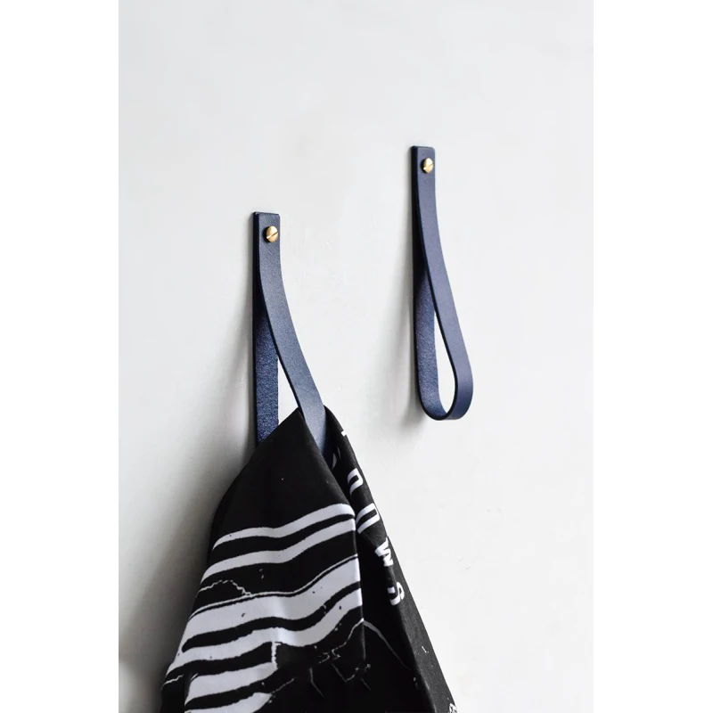 

Leather+Brass Clothes Hanger Wall Mounted Coat Hook Decorative Key Holder Hat Scarf Handbag Storage Hanger Bathroom Rack