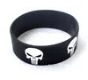 New 50pcs The Popular Comics Punisher Wristband Silicone Promotion Gift Filled In Color Bracelet Free Shipping 1