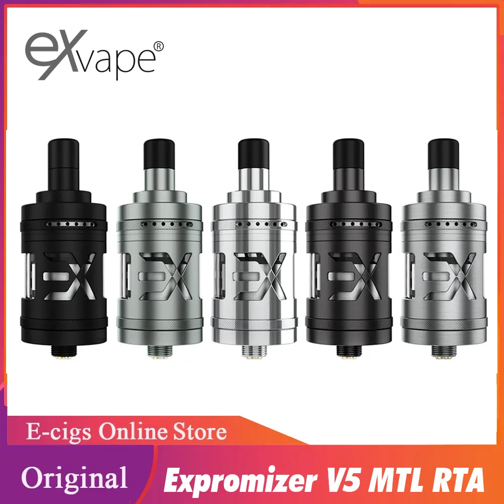 Новейший оригинальный Exvape Expromizer V5 MTL RTA с емкостью 2 мл вейп-атомайзер одной