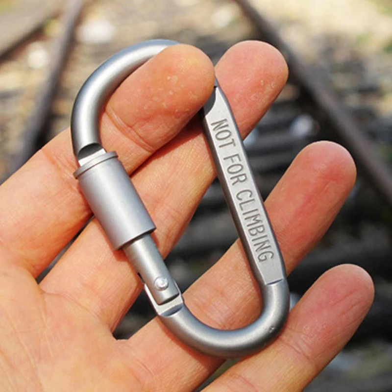 Climbing Buckle Climbing Carabiner Outdoor Survival D-ring Locking Alloy Aluminum Screw Lock Hanging Hook Buckle Karabiner Mountaineering Camping Equipment