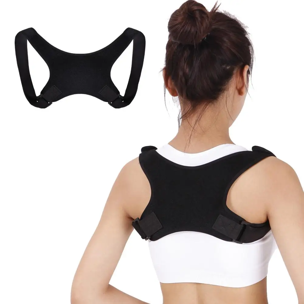 Adjustable Back Posture Shoulder Corrector Support Lumbar Brace Belt Women Men 