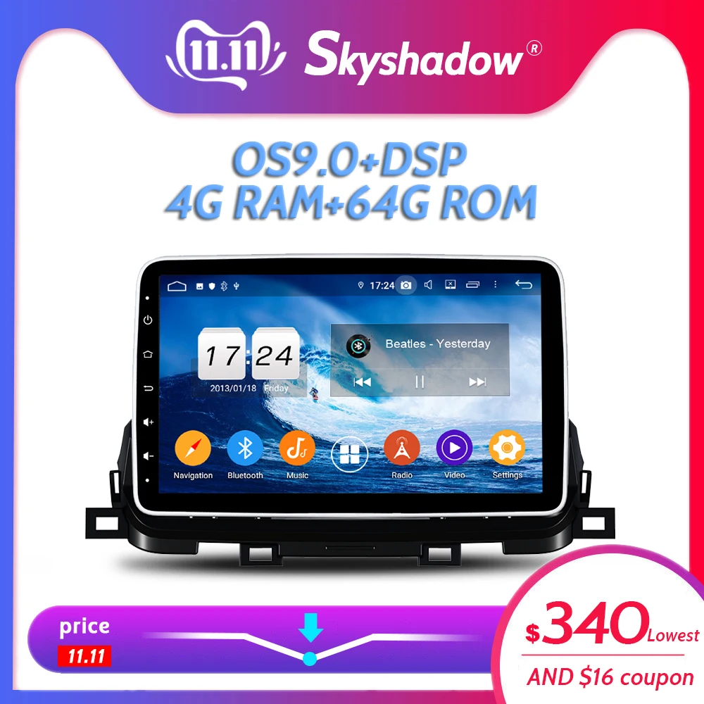 

IPS DSP Android 10.0 4GB RAM + 64GB ROM + 8Core Car DVD Player Wifi Bluetooth 4.2 RDS RADIO GPS Map For kia Sportage 2018