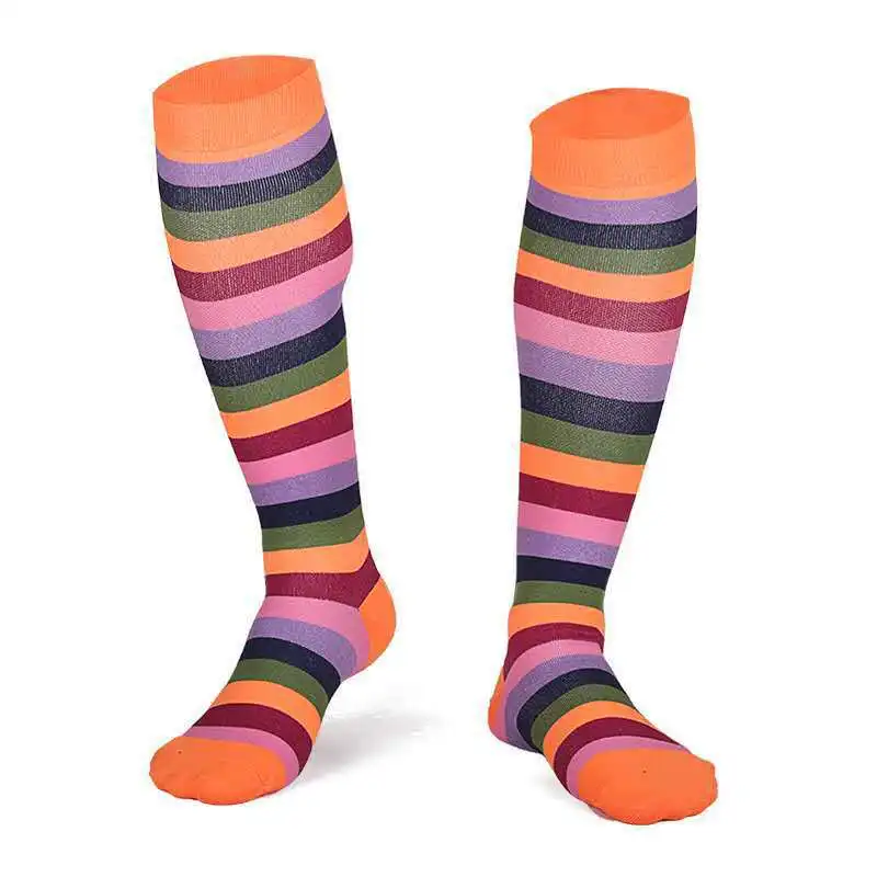 Funny Socks Women Men Sports Compression Stocking Christmas Leg Pressure Running Soccer Cycling Basketball Compress Socks - Color: as show