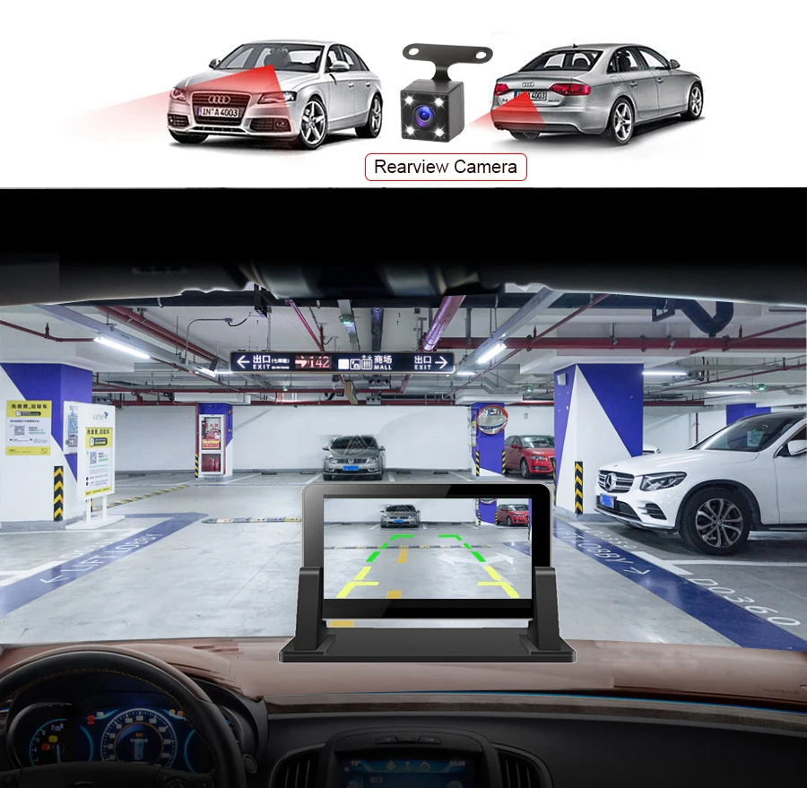 Автомобильный видеорегистратор Anfilite 7 дюймов Android Wi Fi GPS навигация fhd 1080p