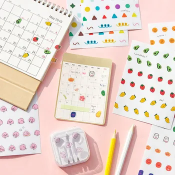 

2heets Kawaii Funny Stickers Cute Expression Stickers PET Adhesive Sticker For Kids Scrapbooking Diary Supplies Stationery