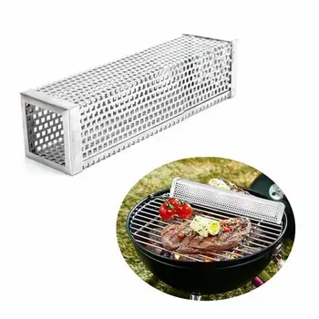 

BBQ Grill Smoking Mesh Tube Stainless Steel Smoke Generator Wood Pellet Cube Barbecue Smoker Box Kitchen Outdoors Camping Tools