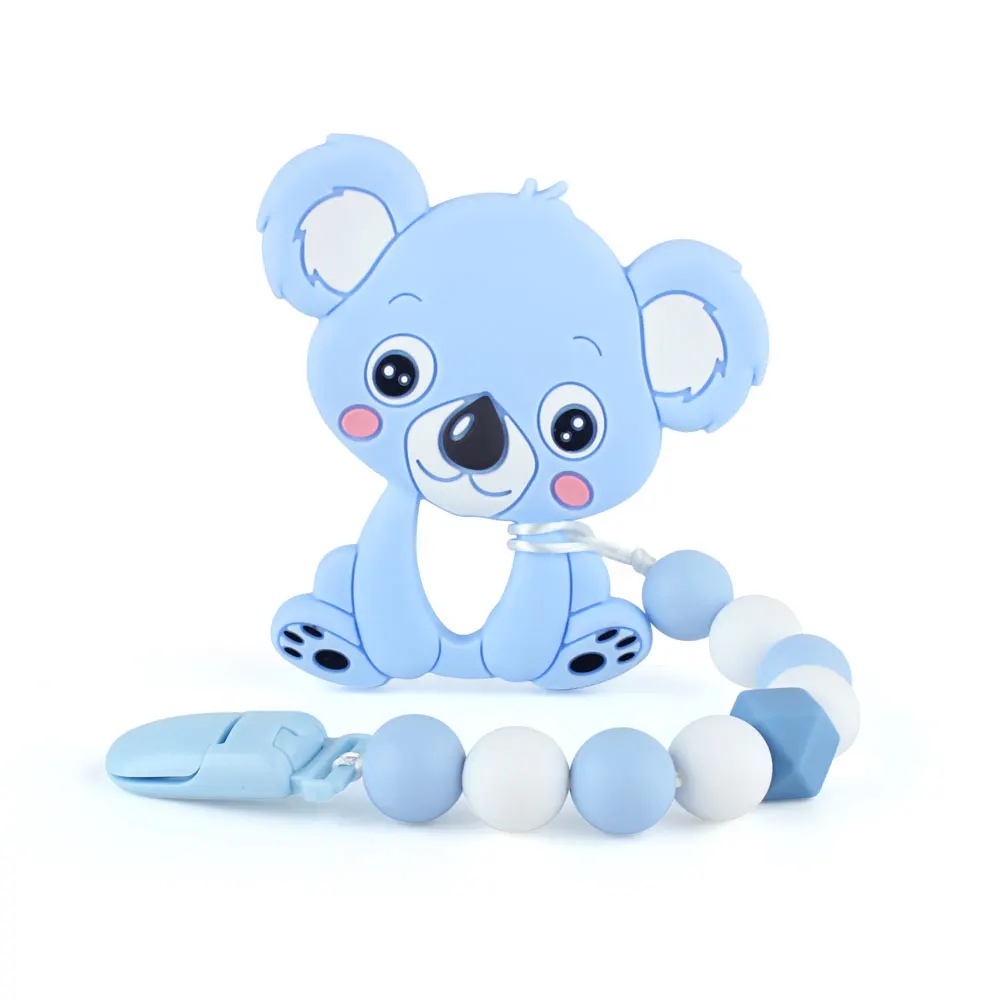 Silicone Teething Toys 1pc Silicone Baby Teether Cartoon Animals Unicorn Rodent Necklace Food Grade