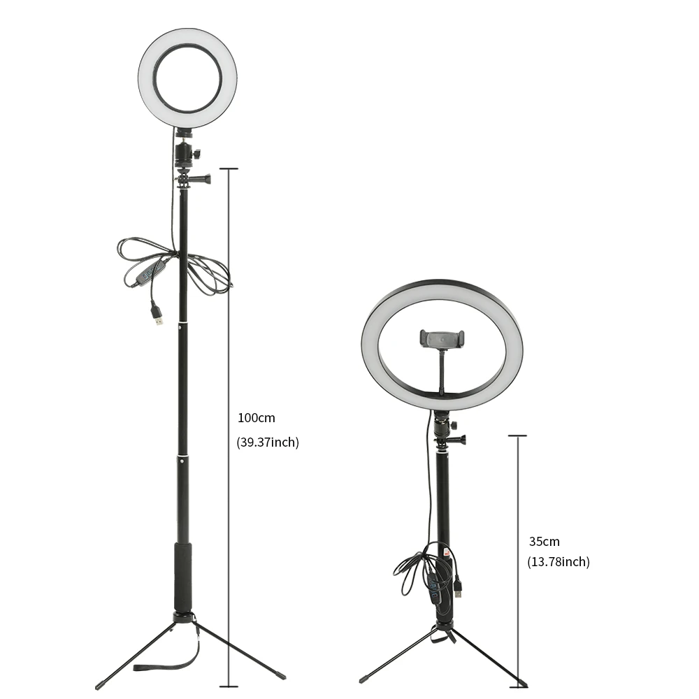 Видео Live 3500-5500k свет переносной стол светодиодный легкий штатив кольцевая лампа фото селфи-студия палка макияж свет