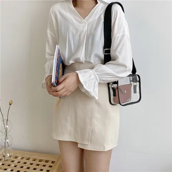 

Summer Designer 2020 New Small Square Messenger Bag Fashion Transparent Crossbody Bag Shoulder Bag Simple Clear Women Handbag
