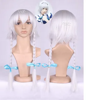 

New arrival hair extension hat wigs Izayoi Sakuya Anime Cosplay Silver Wig hair accessories free shipping