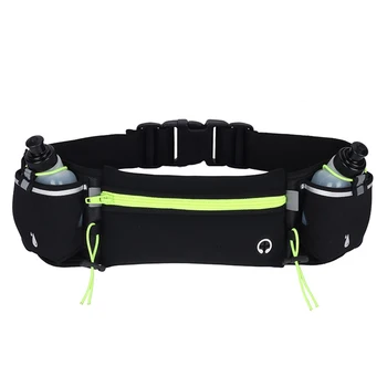 

Multi-function Running Belt With Water Bottle Holder Zip Pockets Waist Bag For Camping Hiking