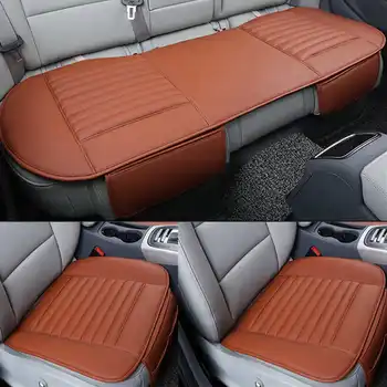 

New 3pcs Car Front Rear Seat Cover Breathable PU Leather Bamboo Charcoal Pad Mat Car Seat cushion Four Seasons Auto accessories