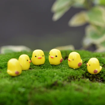 

Mini Yellow Chicken Chick Small Pollo Statue Figurine Micro Crafts Ornament Miniatures DIY Home Garden Decoration