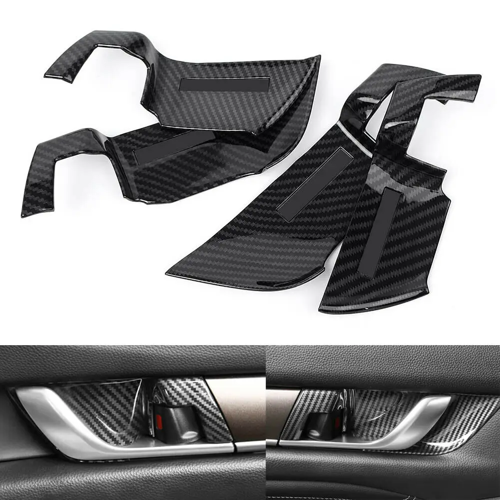 

Carbon Fiber Style Interior Inner Door Handle Bowl Moulding Cover Trims Car Accessories 4PCS Fits For Honda Accord 2018-2020