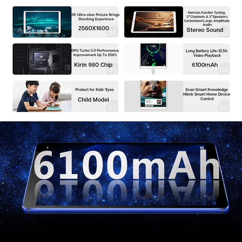 Google Play Huawei Mediapad M6 Turbo 8 4 &quotпланшет 64 Гб 128 ГБ Восьмиядерный Kirin980 Android 9 0 мульти