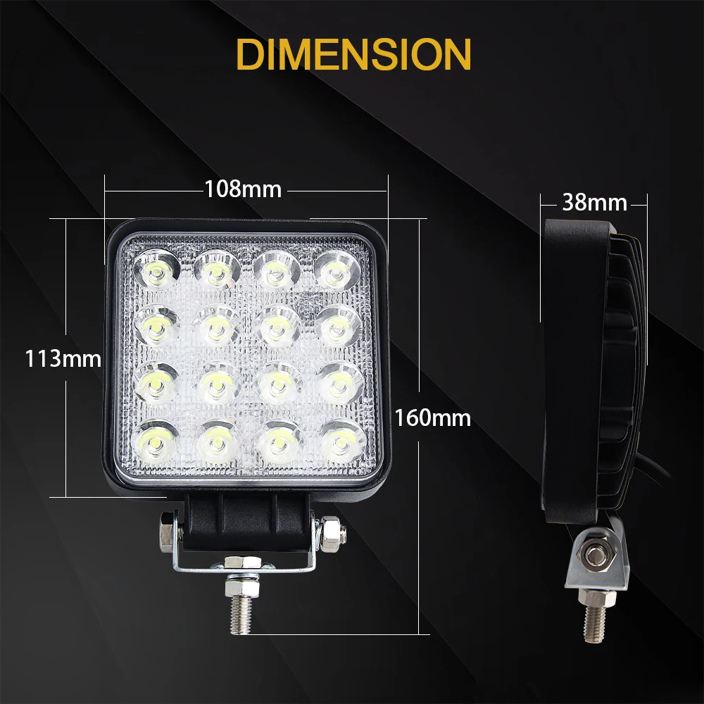 CO LIGHT 5D 4 дюйма 48 Вт квадратный светодиодный Рабочий фонарь для вождения светодиодный фонарь дневная ходовая лампа высокой мощности для Jeep 4x4 внедорожная подсветка для габаритных автомобилей Лодка 12 В 24 В