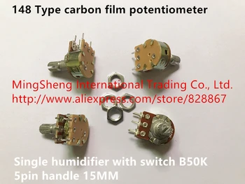 

Original new 100% import carbon film potentiometer 148 single humidifier with switch B50K 5pin 15MM handle