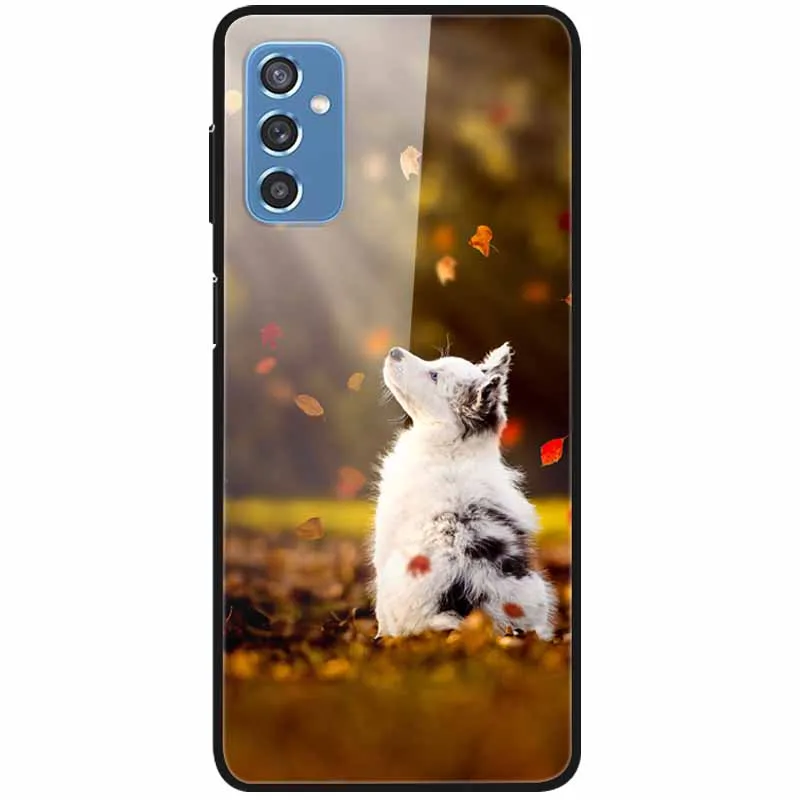 Luxury Print Case For Samsung Galaxy M52 5G Case for Galaxy m52 5G Cover Tempered Glass Phone Funda Back Cases M 52 2021 NEW cute phone cases for samsung  Cases For Samsung