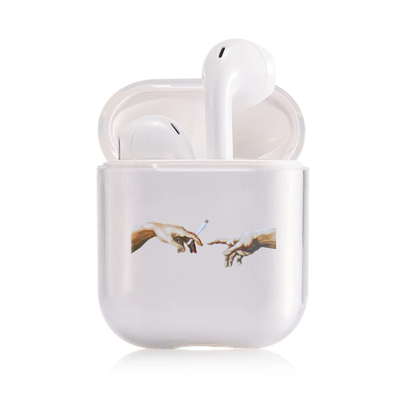 Clear Case For Airpods Art Transparent Case For AirPods 1/2 Case Hard PC Protective Cover Wireless Earphone Case - Цвет: pods113