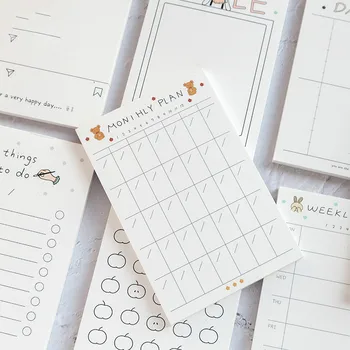 

8 Packs Mixed Cool Life Weekly Daily Plan Check List Memo Pad 50 Sheets 80mm*120mm Creative School Office Stationery