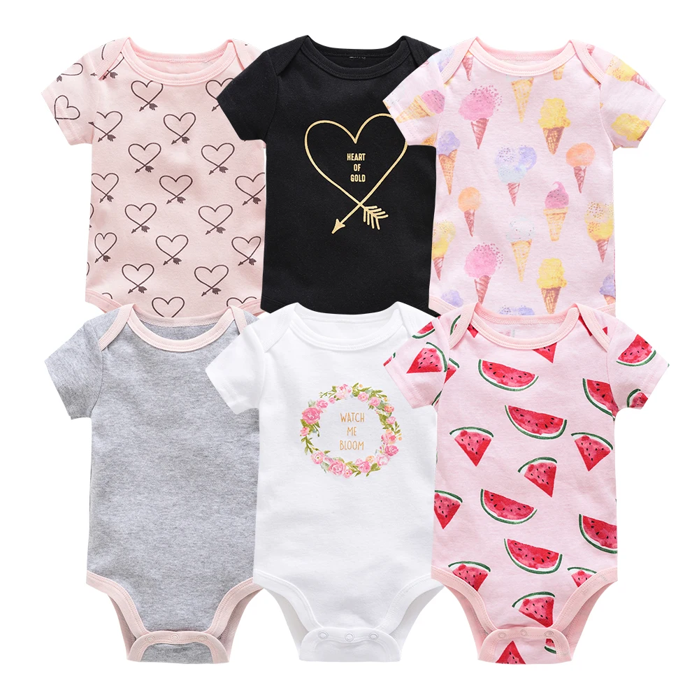 Honeyzone/Одежда для новорожденных девочек; Одежда для новорожденных с короткими рукавами; Recien Nacido; 0-3 месяца; Infantile Menina; 6 шт./лот; одежда для малышей - Цвет: HY22882291