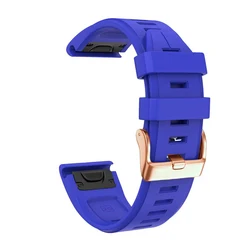 Elegant Rose Gold 20mm Silicone Quick Release Watch Band Strap with Easyfit Buckle - 20mm   Fenix 6S (Sapphire)