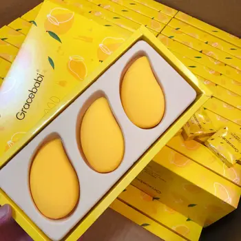 

gracebabi Small Mango Cosmetic Egg Set Not Eat Powder Sponge Egg Puff Makeup Tool Genuine Product May Authorize