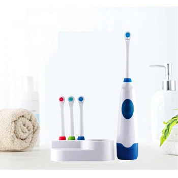 

Rotation Battery Electric Toothbrush 4 pcs Replacement Soft Brush Head Revolving Teeth Electric Brush For Family Oral Hygiene