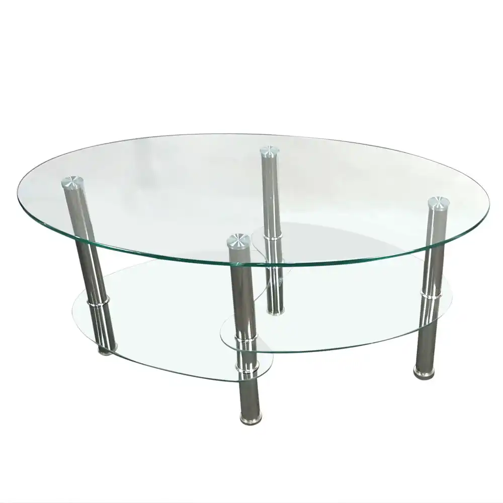 Dual Fishtail Style Glass Table Oval Coffee Table Center Tea Table - Dual Fishtail Style Glass Table Oval Coffee Table Center Tea Table