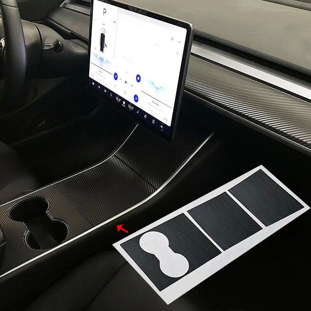 Для Tesla модель 3d-винил с рисунком под углеродное волокно пленка Водонепроницаемая огнеупорная Автомобильная центральная консоль приборная панель виниловые наклейки-покрытие Стайлинг автомобиля