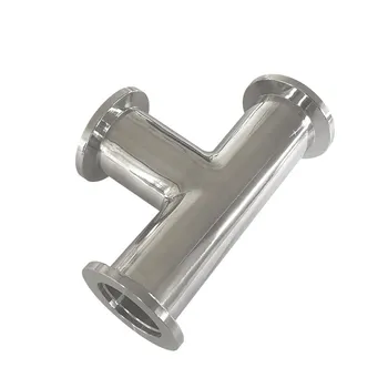 

304 Stainless Steel KF16 KF25 KF40 KF50 Flange Equal Straight Tee Vacuum Equal Tee Fitting Straight Pipe Adapter Joint Connector