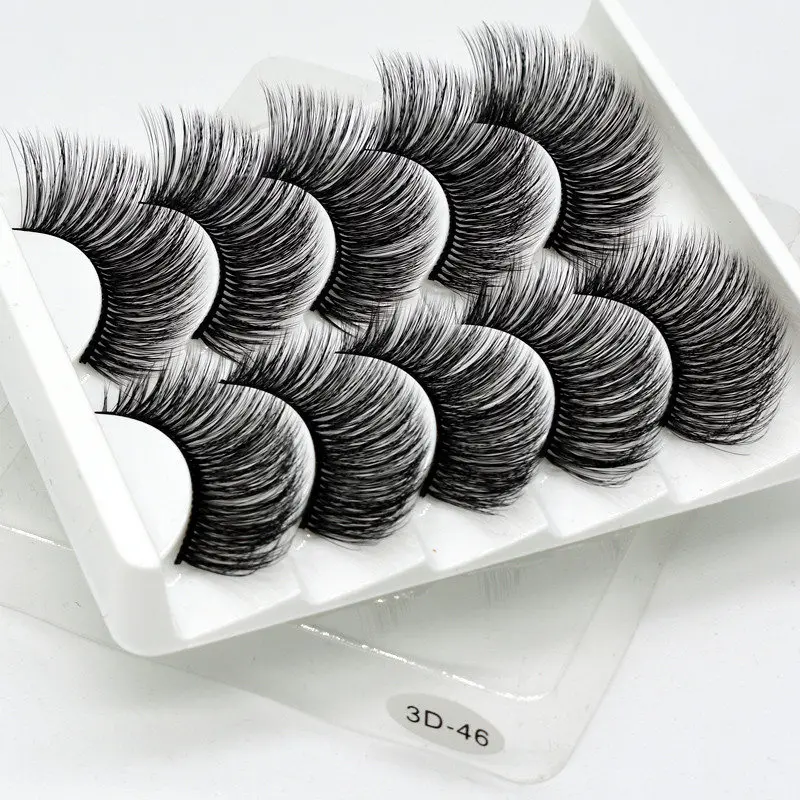 3d-46 2/5/8 стержень пар Eyelashs натуральных длинных 3D накладные ресницы из норки Толстая ручной работы накладные ресницы объем мягкая норка Искусственные ресницы ресниц - Цвет: 3d-46