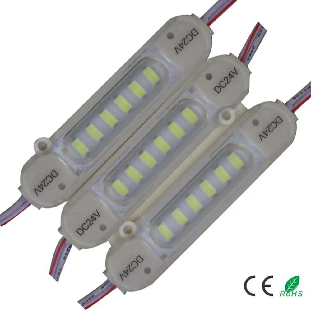 3 светодиодных модульных лампы SMD 5630 5730 24 В постоянного тока IP67 водонепроницаемые