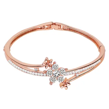 

100 pcs / lot rose gold bracelet women wear versatile jewelry European and American simple flower bracelet