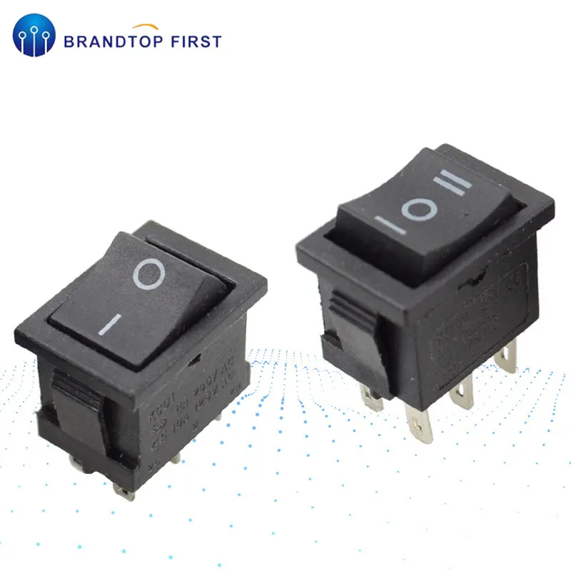 AC 6A/250V 10A/125V 6 Pin 21*15mm 2 положения 3 лодки кулисный переключатель на выключение KCD1