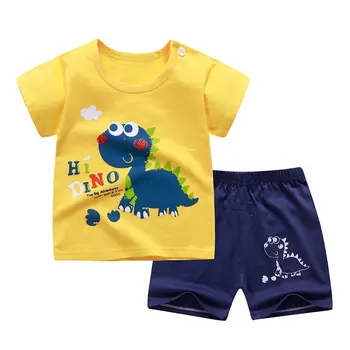 

Summer Children Suits Male Boys Short Sleeve Sets T-Shirt + Shorts Sets Toddler Clothing Boy Cartoon Printed Clothes