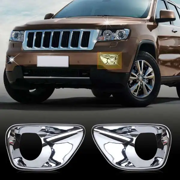 2 шт. передние противотуманные светильник ободок крышки Накладка для Jeep Grand Cherokee 2011-2013