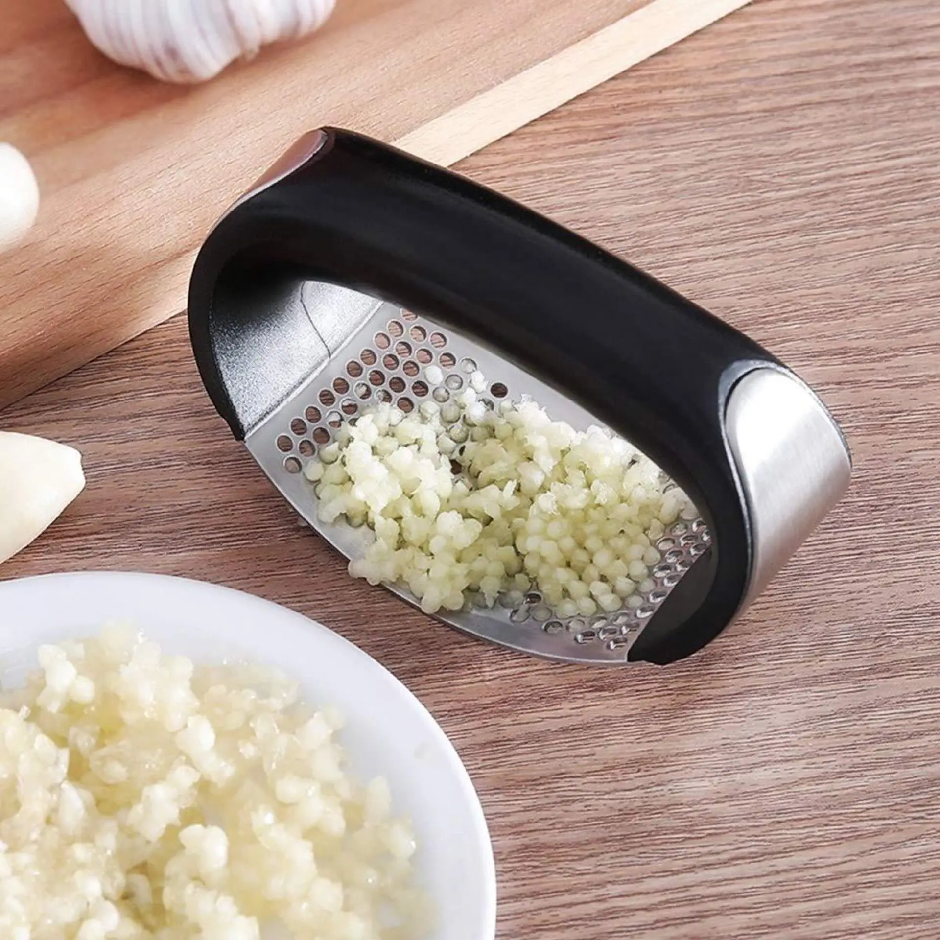 Stainless Steel Garlic Presses Manual Garlic Mincer Slicer With Handle