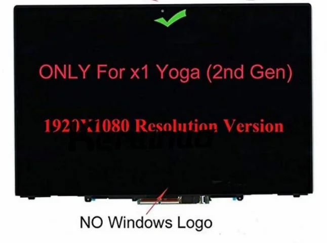 14," Full-HD сенсорный ЖК-экран дигитайзер сборка ободок для lenovo ThinkPad X1 Yoga 2nd GEN B140HAN03.6 30pin