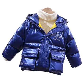 

Children's Winter Down Jacket for Kids Clothes Waterproof Outdoor Hooded Coat 90% white duck down western style Hooded Zipper