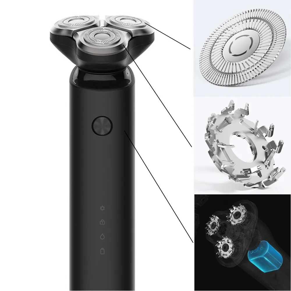 Xiaomi Mijia электробритва для мужчин Аккумуляторная Flex бритва 3 головы сухой влажный станок для бритья триммер для бороды моющийся Двойной Клинок